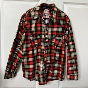 Vintage Cambridge Flannel Shirt Mens XL Red Plaid Button Up Lumberjack